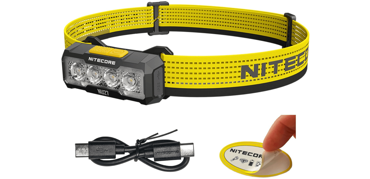 Nitecore NU27 600 Lumens Running Camping Headlamp, USB-C Rechargeable with Warm, Neutral and Cool White Lights, Red Light, Including NitecoreS Sticker (Black)
