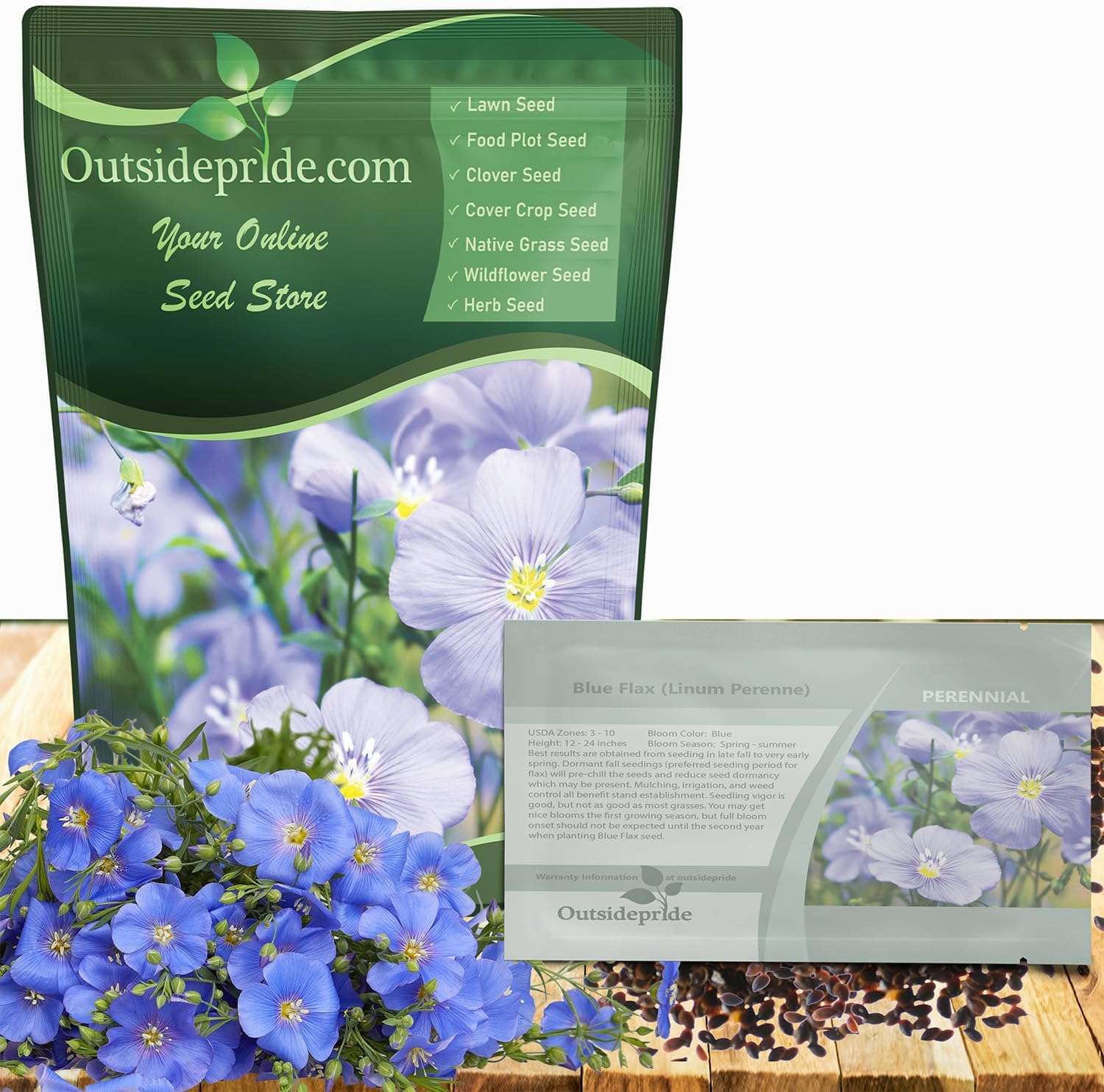 Outsidepride Blue Flax Seeds - 5000 Pcs Perennial Flower Seeds for Planting, Self-Seeding, Drought-Tolerant w/Compact Growth, Ideal for Small Gardens, Meadows, Borders, or Mass Plantings