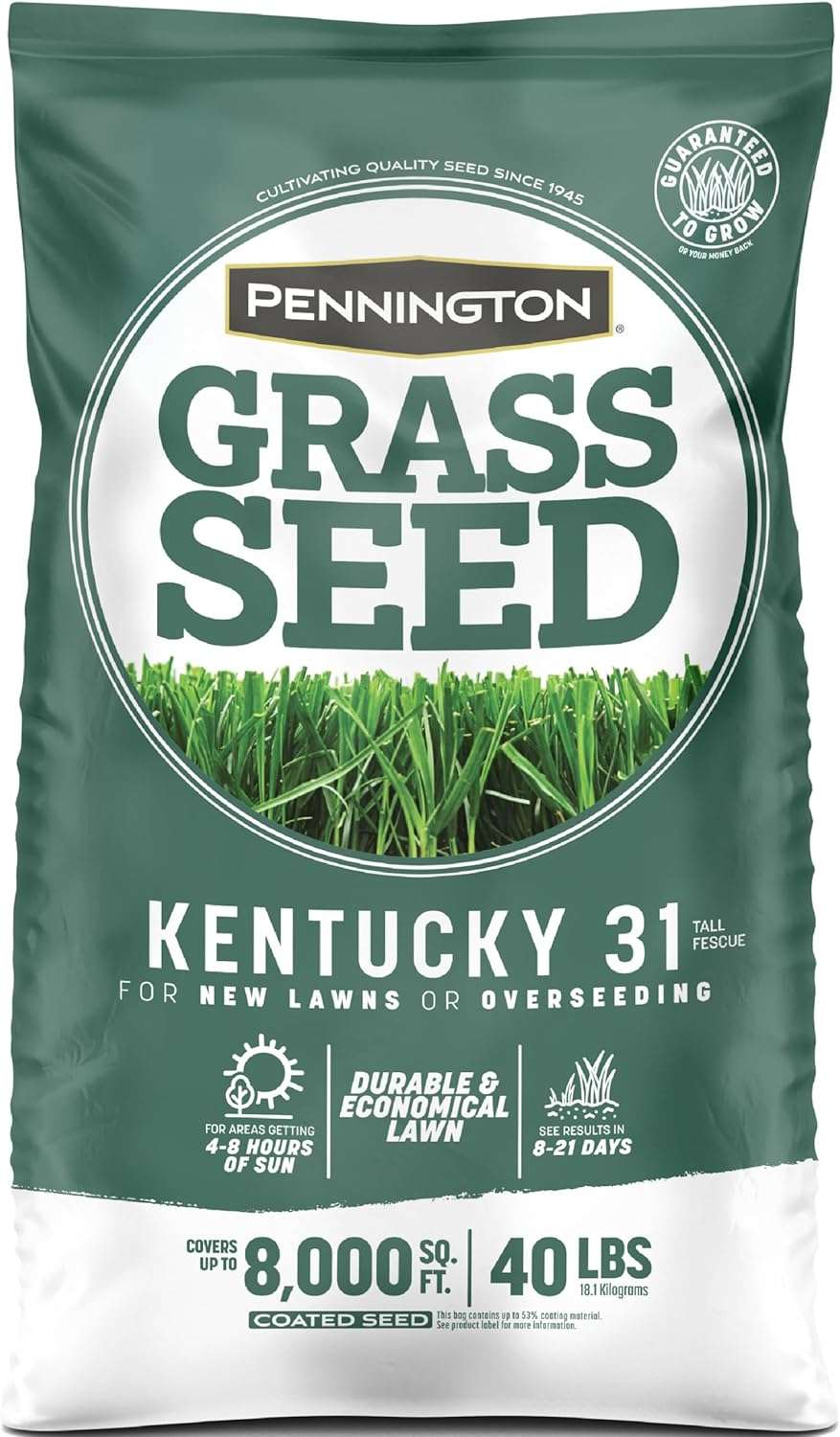 Pennington Kentucky 31 Tall Fescue Penkoted Grass Seed 40 lbs