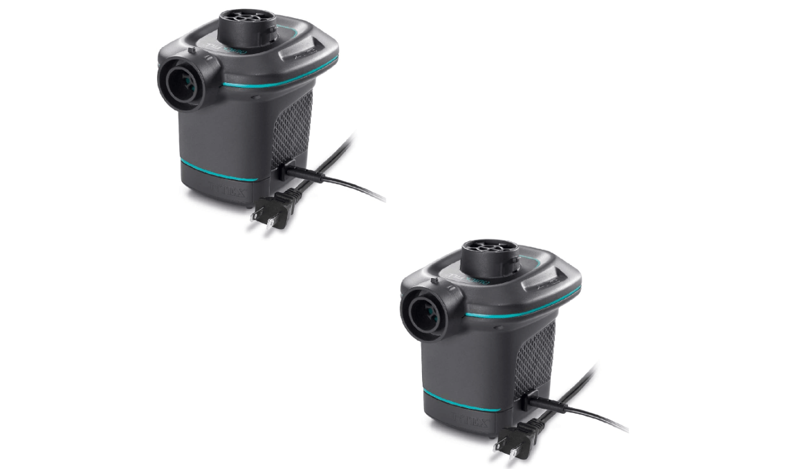 Intex 120V Quick Fill AC Electric Air Pump w/ 3 Interconnected Nozzles (2 Pack) 