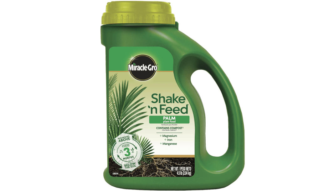 Miracle-Gro Shake 'N Feed Palm Plant Food, For Container and In-Ground Plants, Palm Trees, Cycads and Tropical Plants, 4.5 lbs.