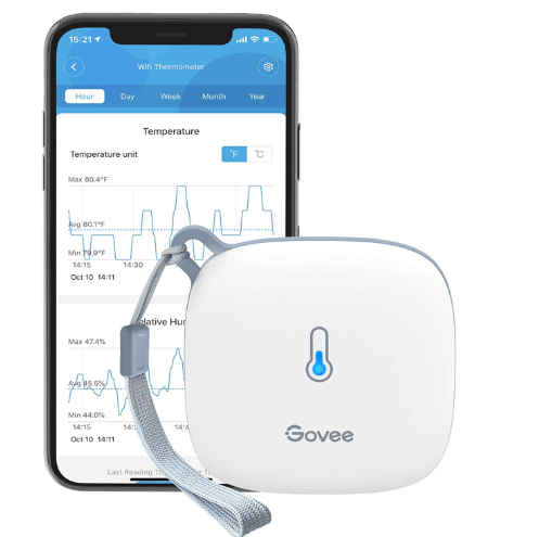 Govee WiFi Thermometer Hygrometer H5179, Smart Humidity Temperature Sensor with App Notification Alert, 2 Years Data Storage Export, Remote Monitor for Room Greenhouse (Only Support 2.4G Wi-Fi)
