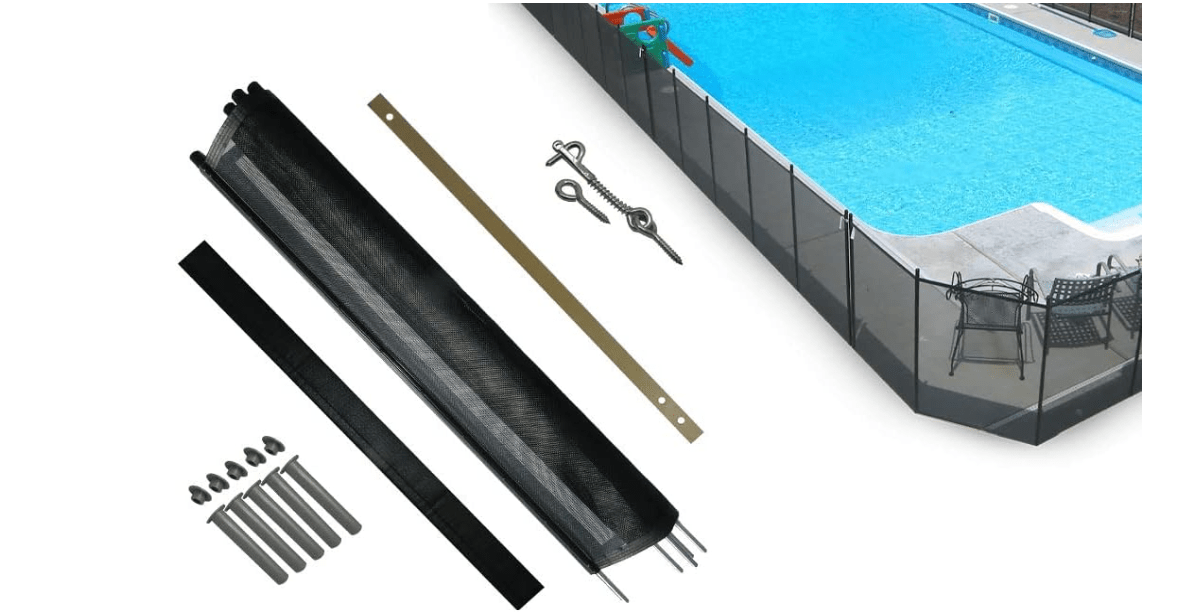 Pool Fence DIY by Life Saver Fencing Section Kit, 4 x 12-Feet, Black