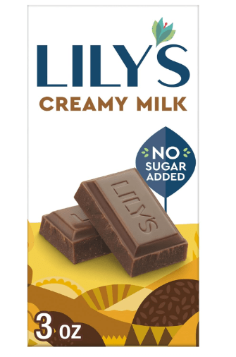 LILY'S Creamy Milk Chocolate Style No Sugar Added, Sweets Bar, 3 oz