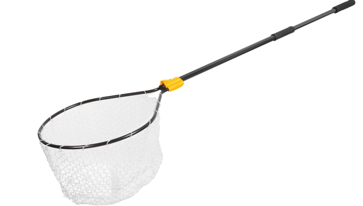 Frabill Conservation Telescoping Handle Net | Teardrop Hoop Size: 21" X 24" | Telescoping Handle: 35-60"| Net Depth: 13",Black/Yellow