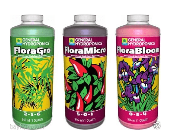 General Hydroponics GH Flora Series (4 Pack of 32oz) Quarts Trio FloraMicro FloraGrow FloraBloom