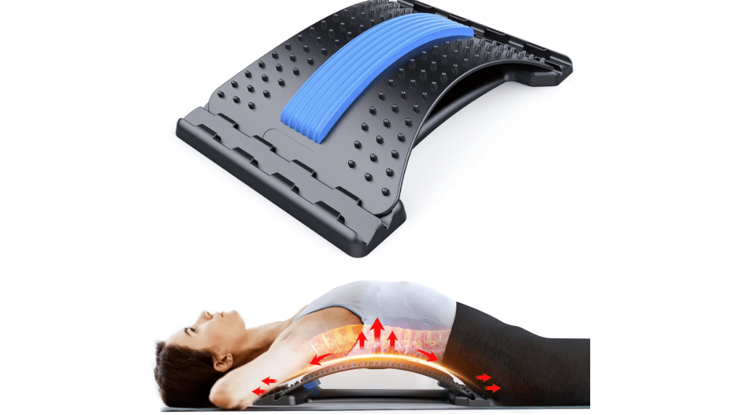 Back Stretcher for Lower Back Pain Relief, 3 Level Adjustable Lumbar Back Cracker Board, Back Cracking Device, Back Massager for Scoliosis, Spine Decompression
