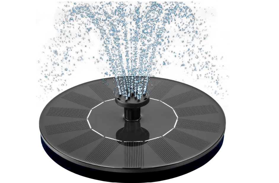 Mademax 1W Solar Bird Bath Fountain Pump, Solar Fountain with 6 Nozzle, Free Standing Floating Solar Powered Water Fountain Pump for Bird Bath, Garden, Pond, Pool, Outdoor 