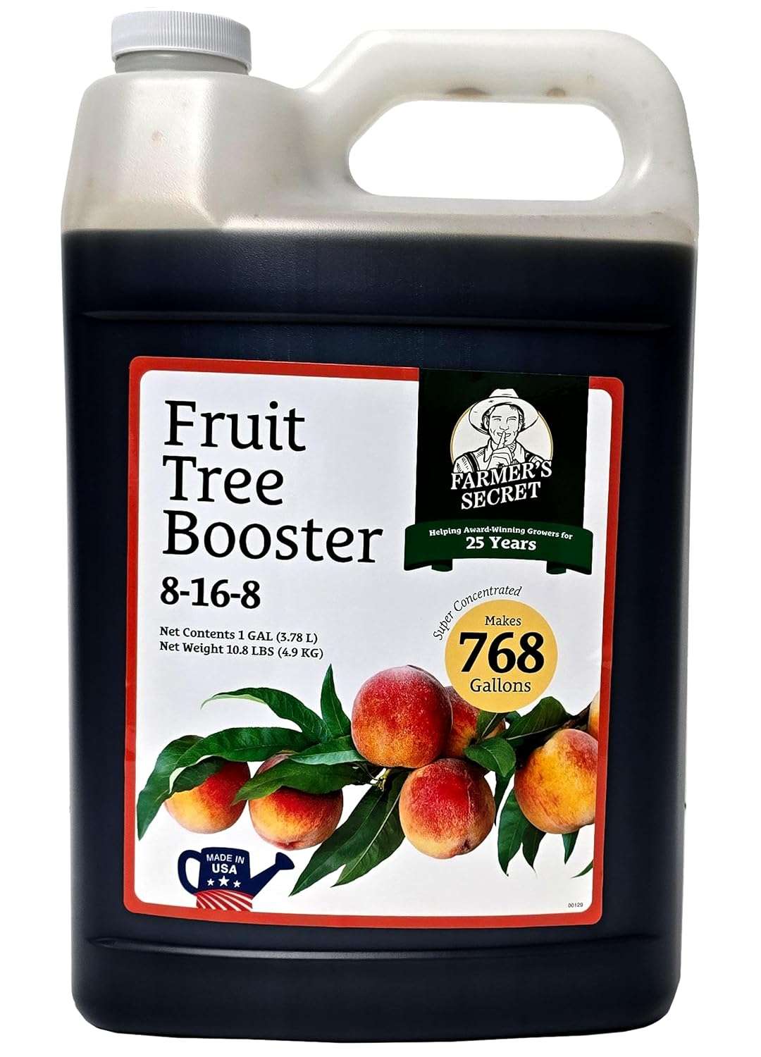 Farmer's Secret Fruit Tree Booster Fertilizer (128oz) - Super Concentrated and Phosphorus Rich - Formulated for All Fruit Trees Including Peach, Banana, and Apple 