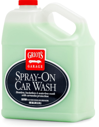 Griot's Garage Spray-On Car Wash for Vehicle Cleaning and Detailing, Rinseless and Waterless, No Hose and Bucket Needed, With Carnauba Wax Protection, 11066, One Gallon