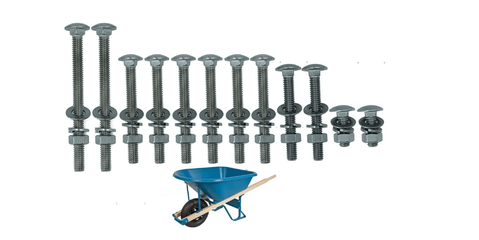 304 Stainless Nuts and Bolts, Carriage Bolts, Wheelbarrow Parts, Wheelbarrow Handles Replacement Kit