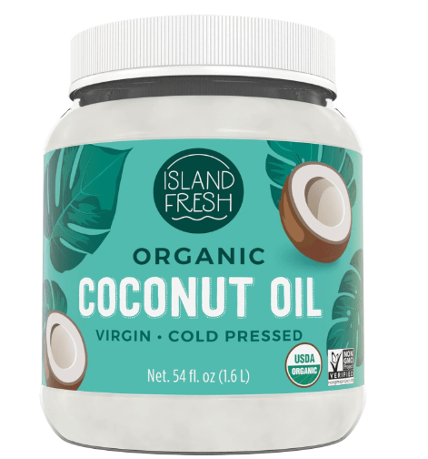 Island Fresh Organic Coconut Oil, Extra Virgin, Cold-Pressed, 54 fl oz – USDA Organic, Non-GMO for Cooking, Baking, Hair and Skin