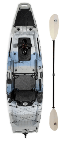 BKC PK11 10.5-Foot Sit-On-Top Fishing Kayak, Pedal Drive Propeller System, Stable Hull Design, Pro Aluminum Frame Seat by Brooklyn Kayak Company