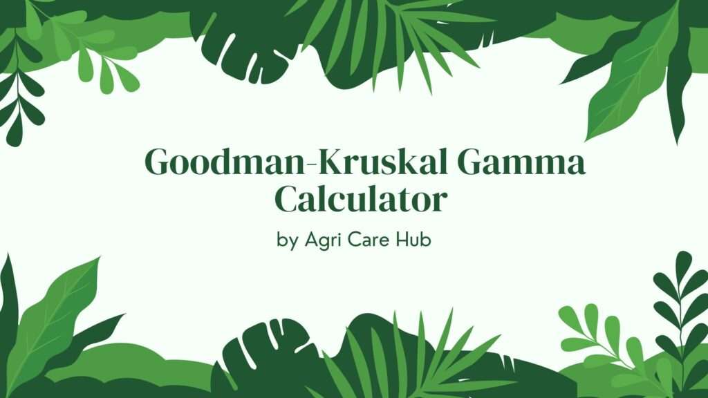 Goodman-Kruskal Gamma Calculator