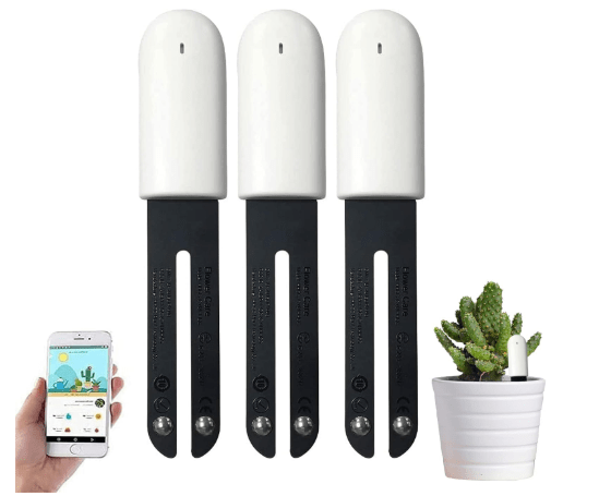 Soil Moisture Meter 4 in 1,Plant Water Monitor,Automatically detect Moisture/Temperature/Light/Fertility,Can Connect to Mobile Phone via Bluetooth,Hygrometer Sensor for Indoor Plants (3pc)