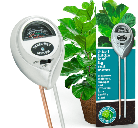 Houseplant Resource Center Fiddle Leaf Fig 3-in-1 Soil Moisture Meter for Plants – Best Indoor Plant Water Meter for Potted Houseplants - Light & Moisture Sensor Probe for Optimal Growth