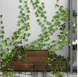 CQURE 144 Pack1008Ft Artificial Ivy Garland,Ivy Garland Fake Vines UV Resistant Green Leaves Fake Plants Hanging Vines for Home Kitchen Wedding Party Garden Wall Room Decor