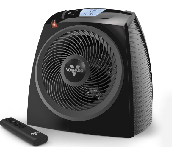 Vornado TAVH10 (2025) Space Heater with Remote for Home, Fan Only Option, Digital Display with Adjustable Thermostat, Advanced Safety Features, Timer, Auto Climate Control, Heater for Bedroom, Black
