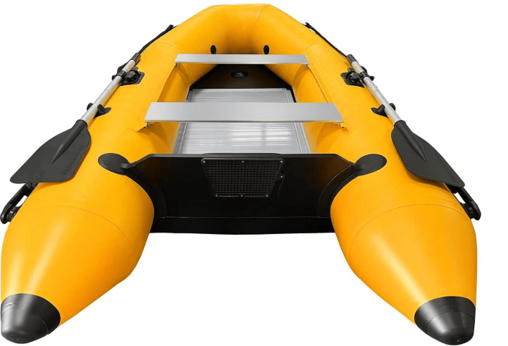 VISUTI 10.8FT Inflatable Dinghy Boat Transom Sport Tender Boat, 5 Person Yellow Color