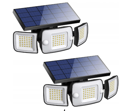 intelamp Solar Outdoor Lights,6000mAh Motion Sensor with Dual Sensors,Waterproof Solar Flood Lights 270°Wide Angle for Outside with 3 Modes