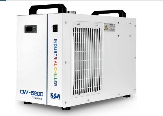 S&A 7L Industrial Water Chiller CW-5200DH 0.9HP 3.43gpm Water Cooling System for 60W 70W 80W 90W 100W 120W 130W 150W CO2 Laser Engraving & Cutting Machines, Cools 5699 BTU/Hour