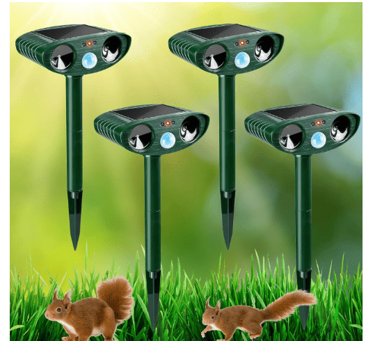 4pk Ultrasonic Animal Repeller, Solar Powered Animal Repellent, Waterproof Animal Deterrent Devices Outdoor Repels Cat, Dog, Fox, Derrent, Rat, etc