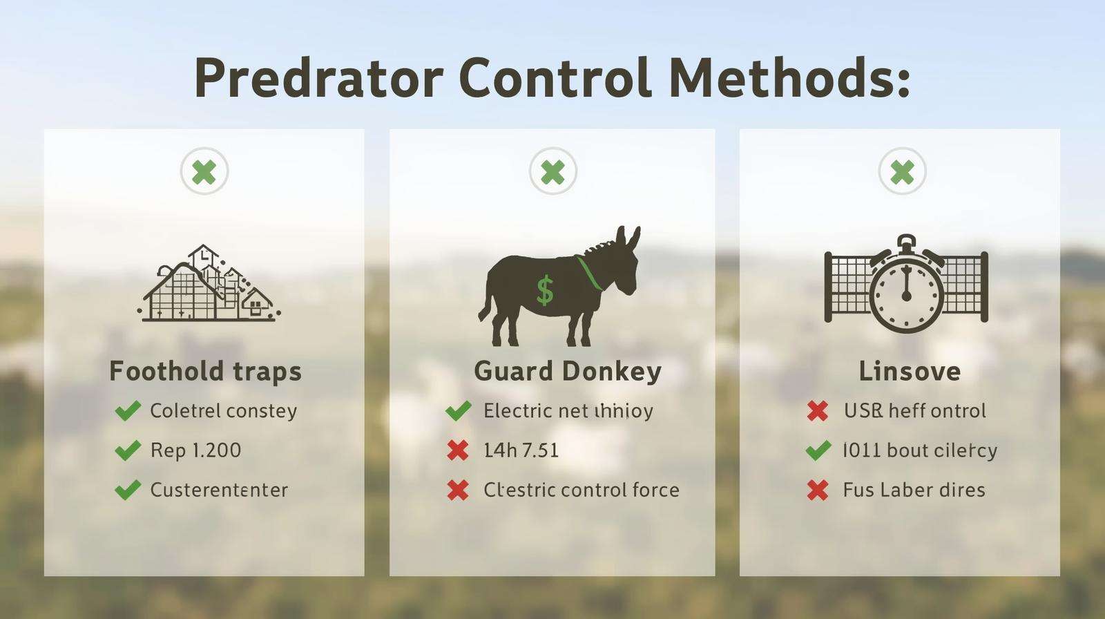 Comparison of coyote traps vs guard animals vs fencing for farm predator control