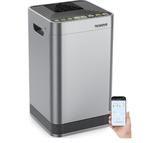 Nuwave Whole House Air Purifiers, Oxypure Smart Air Purifier with 5 Stage Tower Structure Air Filter, Air Quality & Odor Sensors, Sleep Mode for Bedroom, Remove 99.99% of Dust, Smoke, Pollen, Allergen