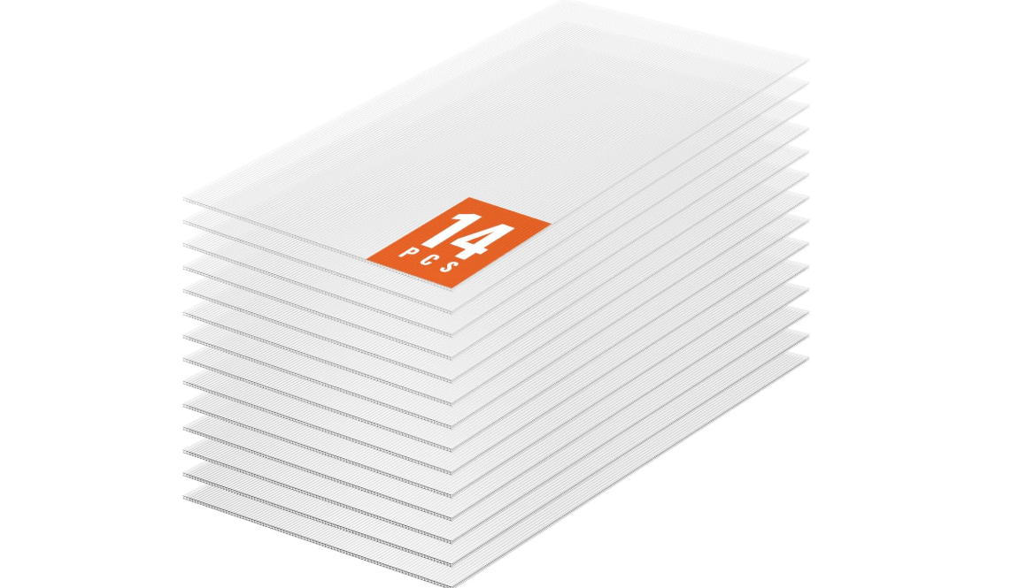 VEVOR 14 Pack Polycarbonate Greenhouse Panels, 2' X 4' X 0.16'' Roof Panels Sheets, Waterproof UV Protected Corrugated Plastic Roofing, Impact Resistance Clear Roofing Sheets for Greenhouse/Garden