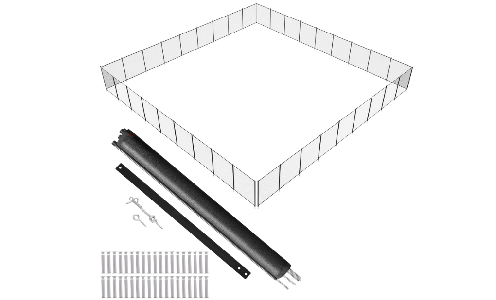 VEVOR Pool Fence, 4 x 108 FT Pool Fences for Inground Pools, Removable Safety Pool Fencing, Easy DIY Installation Swimming Pool Fence, 340gms Teslin PVC Pool Fence Mesh Protects Kids and Pets