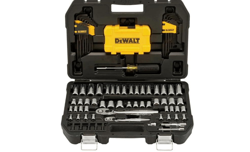 DEWALT Mechanics Tools Kit and Socket Set, 1/4" & 3/8" Drive, SAE, 108-Piece (DWMT73801)
