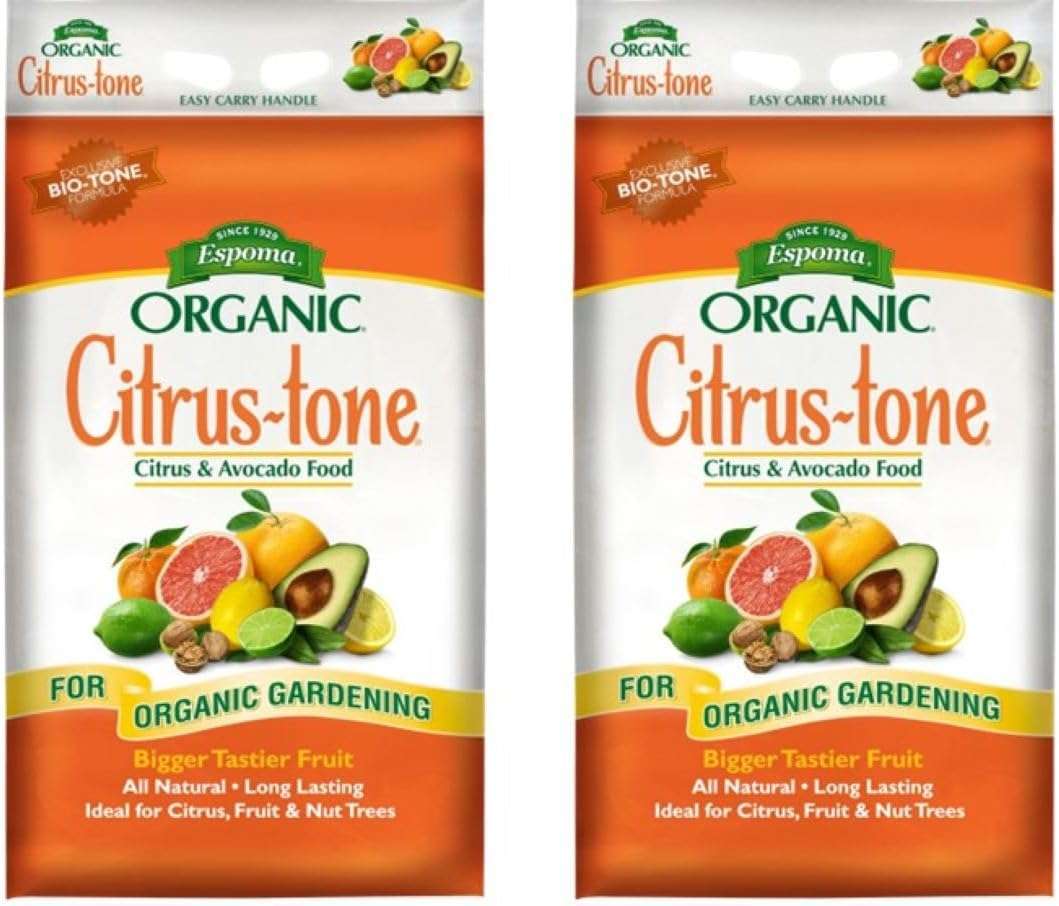 Espoma Organic Citrus-Tone 5-2-6 Natural & Organic Fertilizer and Plant Food for All Citrus, Fruit, Nut & Avocado Trees; 18 lb. Bag. Promotes Vigorous Growth & Abundant Fruit - 2 Pack 