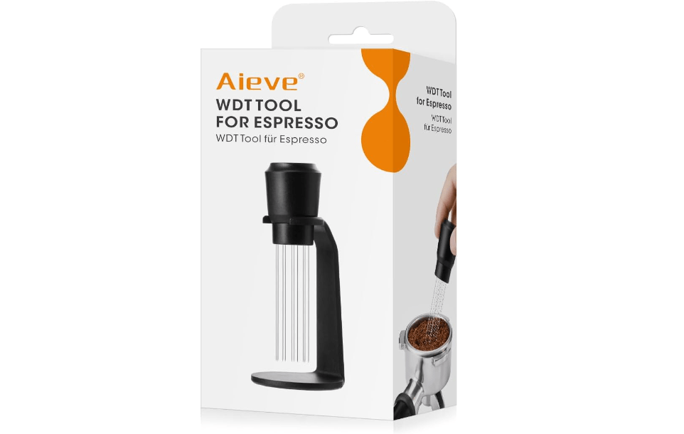 Aieve WDT Tool Espresso, Distribution Tool Espresso Accessories, 10 Needle Coffee Stirrer with Stand for Barista (Ease of Use in 2 Ways Installtion)
