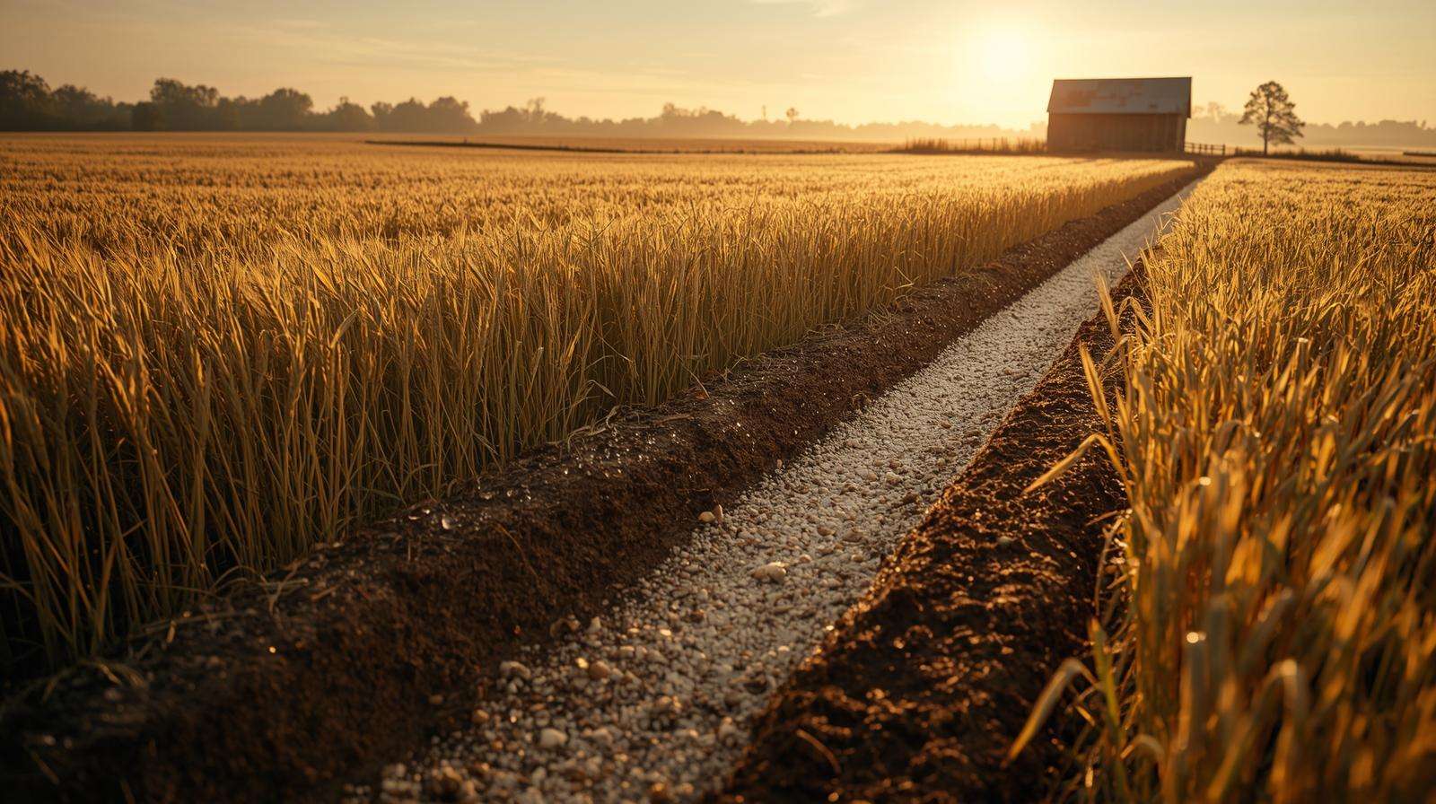 Castor oil granules and garlic trench protecting wheat field from mice – natural barrier