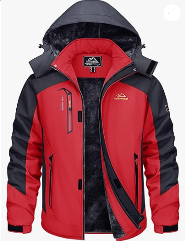 TACVASEN Winter Jacket Men's Water-Resistant Fleece Jacket Snow Ski Jacket Military Tactical Jacket Coat Parka Hood Raincoat