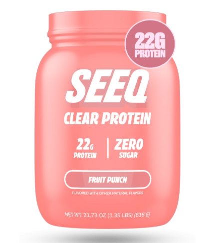 SEEQ Clear Whey Isolate Protein Powder, Fruit Punch, 22 Servings, 22g Protein Per Serving, Sugar-Free, Keto-Friendly, Soy-Free Clear Protein Powder, Juice-Like Protein