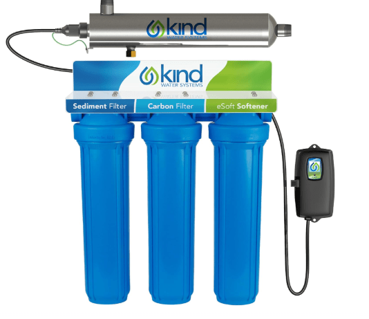 Whole House Salt-Free Water Softener and Filter Combo - High Performing Coconut Shell Carbon Block Filtration - for Homes with Up to 5 Bathrooms - Easy Installation with UV Light