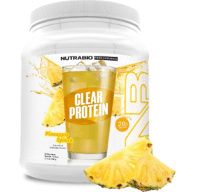 NutraBio Clear Protein Powder, Pineapple Splash - 20 Servings, 20g Clear Whey Protein Isolate, 0 Sugar, 0g Lactose, Refreshing Fruit Flavors, GLP1 Support - Bone Health - Muscle Post Workout Recovery