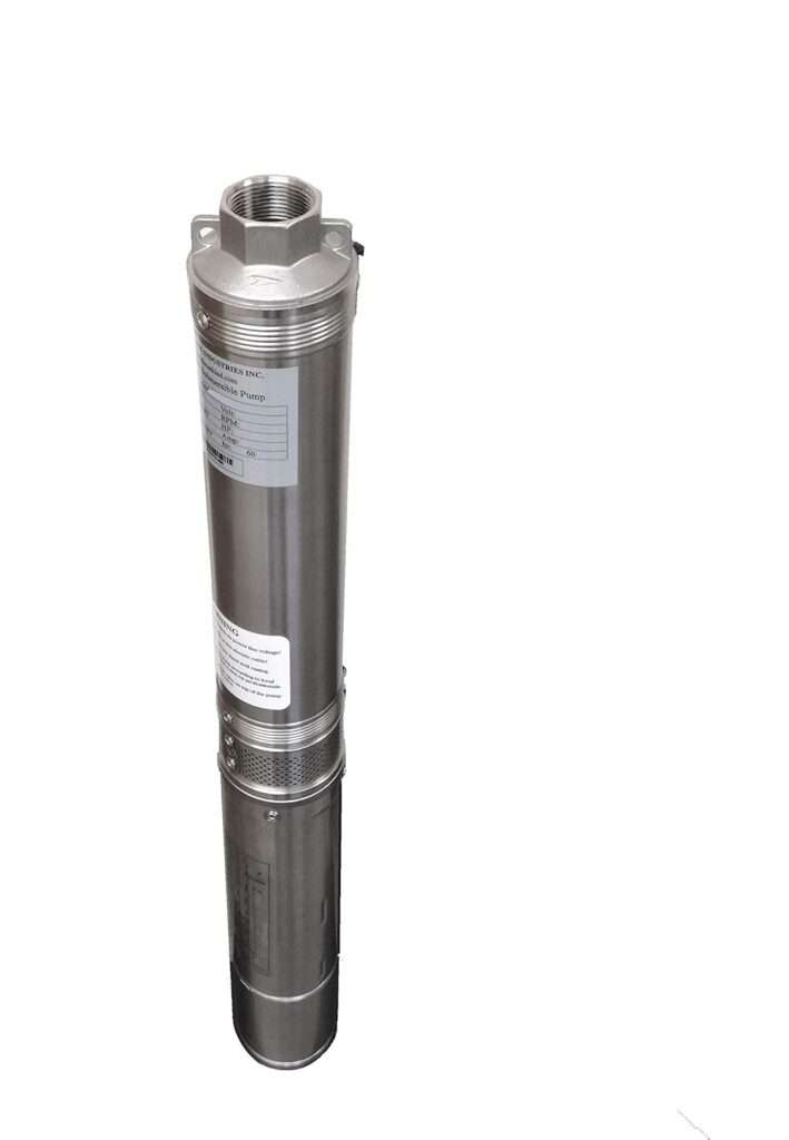 Hallmark Industries MA0414X-7 Deep Well Submersible Pump, 1 hp, 110V, 60 Hz, 33 GPM, 207' Head, Stainless Steel, 4" 