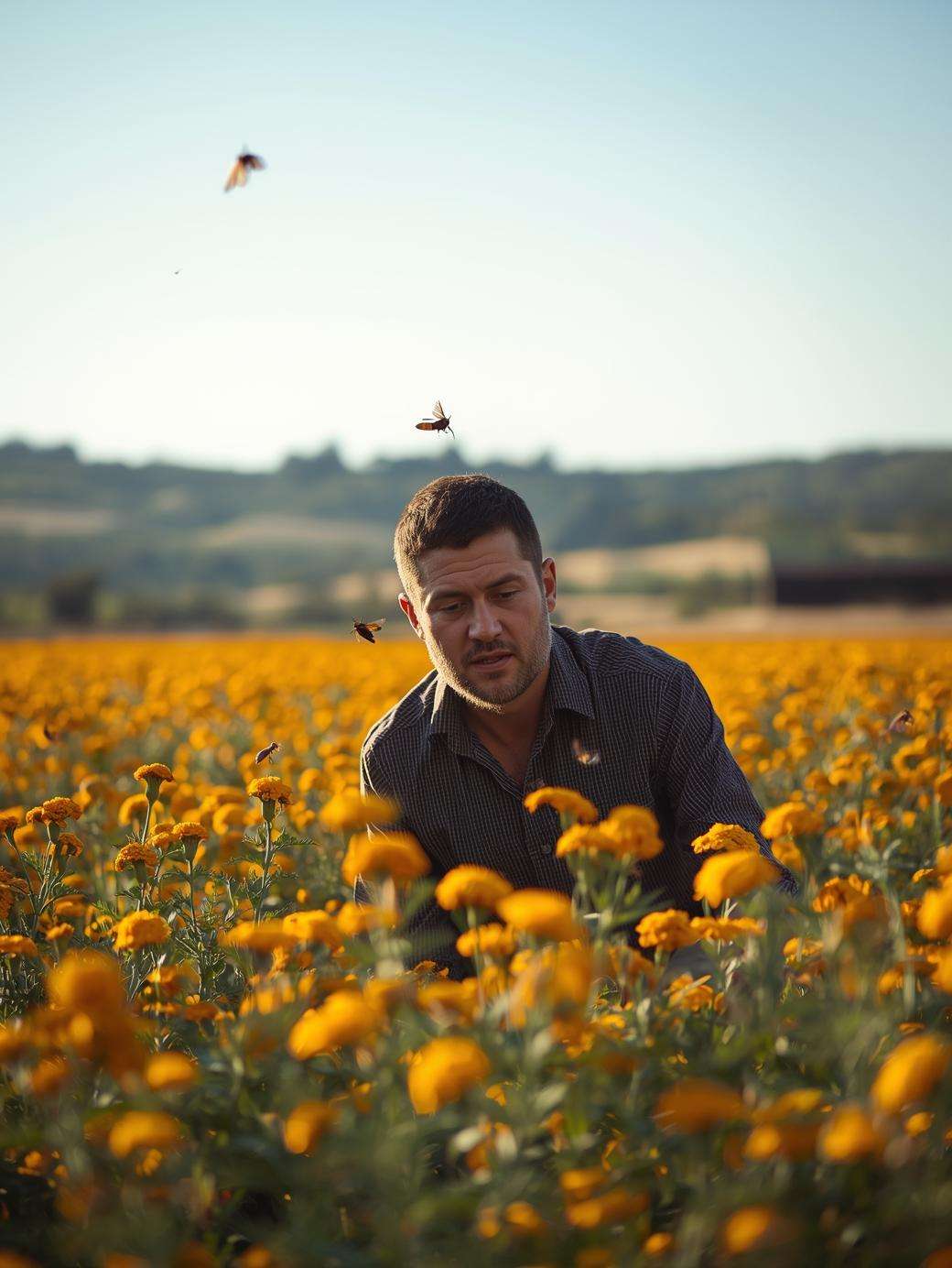 Farmer’s journal with soil samples, pest tools, and amber fossil for crop rotation monitoring.