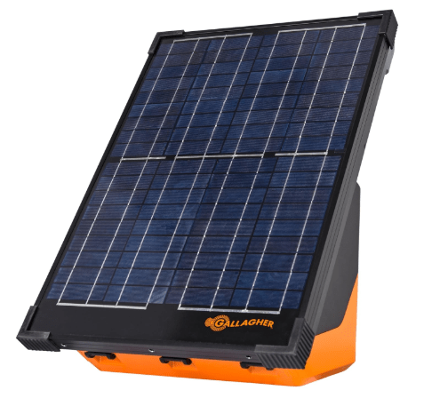 Gallagher S200 Solar Electric Fence Charger | 2.0 Joule Solar Powered Fence Energizer | Two Power Modes for Wildlife Deterrence and Livestock Containment | Solar Batteries and Leadsets Included