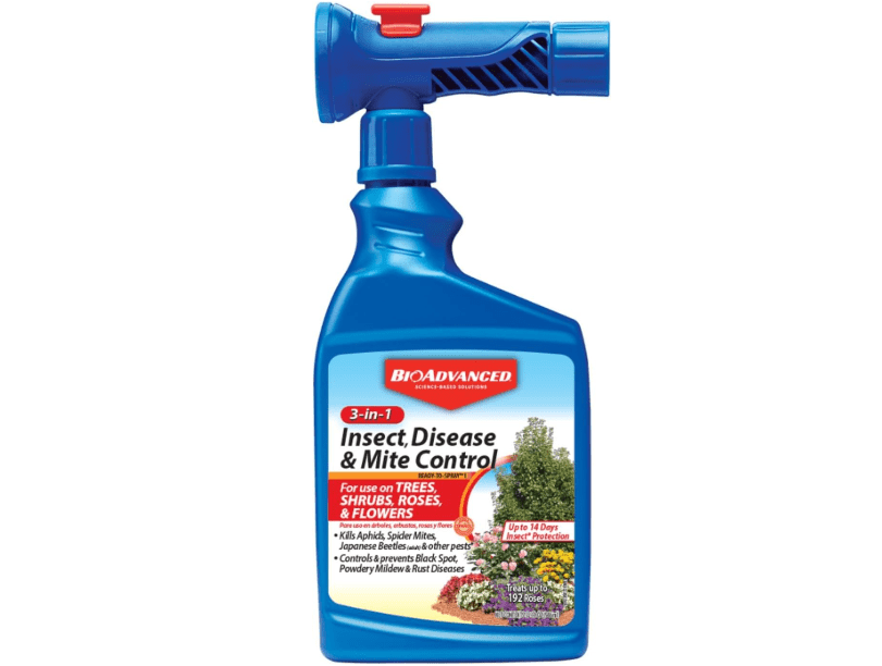 BioAdvanced 3-in-1 Insect and Mite Plant Bug Spray, Pest Control Ready-to-Spray 32 oz, Disease Control