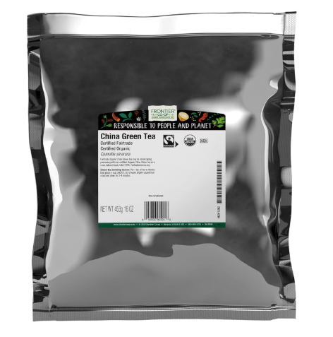 Frontier Co-op Organic China Green Tea, 1lb Bulk Bag - Chinese Green Tea Loose Leaf - Aromatic, Flavorful & Calming - Perfect for Tea & Culinary Uses