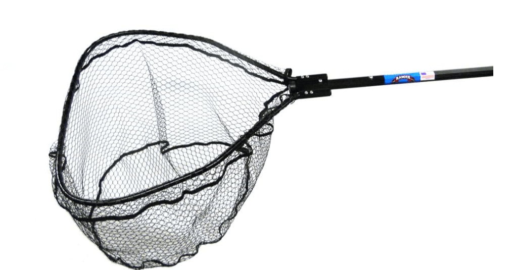 Ranger Nets Knotless Flat Bottom Rubber Coated Net with Telescopic Octagon Handle