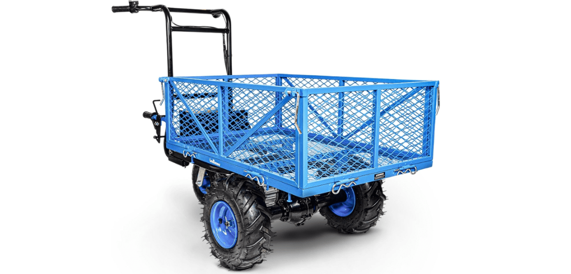 Landworks AGM Electric Utility Cart - 500W Lead-Acid Battery-Powered Power Wagon, 500 lbs Load Capacity & 1000 lbs Towing, Heavy-Duty Motorized for Garage, Warehouse, and Outdoor Use 