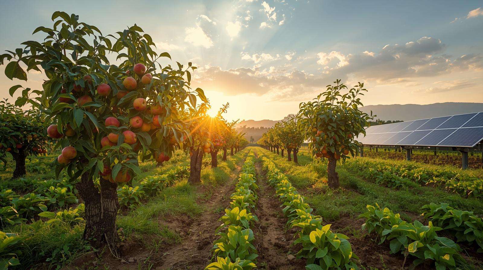 Garden bed with straw mulch protecting healthy young plants for sustainable soil health