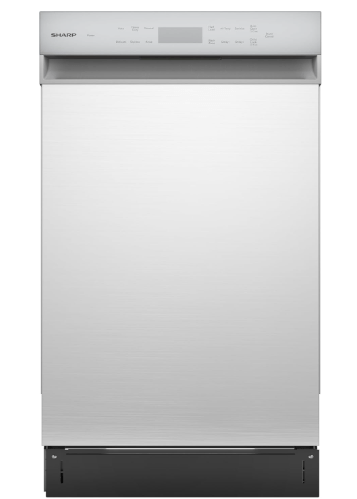 Sharp SDW4523MS 18-Inch Built-In Dishwasher, Stainless Steel, 47 dB, Third Rack, 8 Place Settings, 6 Wash Cycles