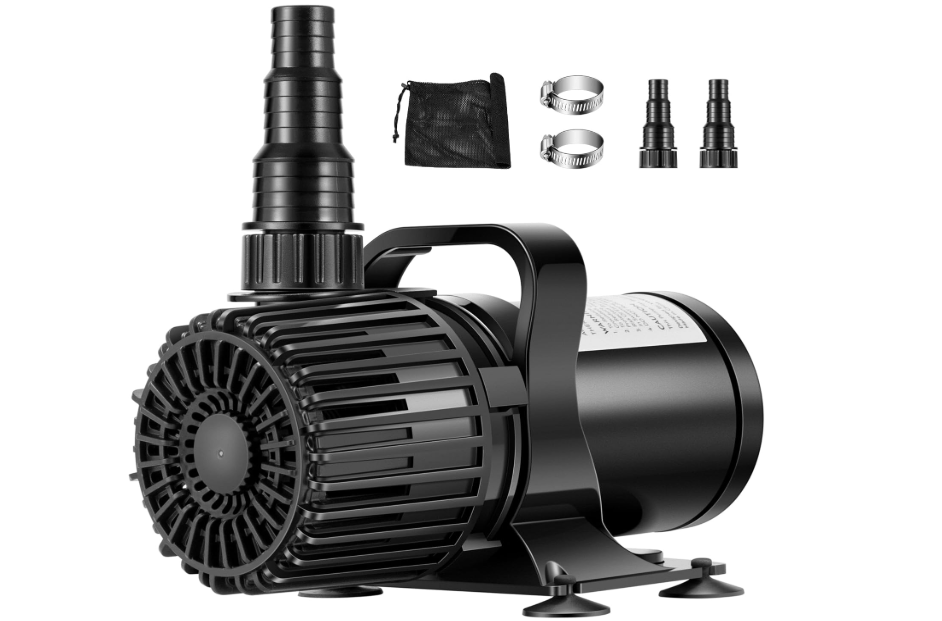 VIVOHOME 100W 1600GPH Submersible Water Pump with 180° Seamless Adjustable Nozzle and Barrier Bag for Koi Pond Waterfall Fountains Fish Tank 