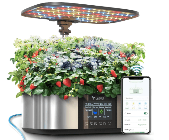 LetPot LPH-Max Hydroponics Growing System Kit, 21 Pods APP & WiFi Automatic Controlled Smart Indoor Garden with 36W LED Grow Light, Auto Drip Irrigation Kits, Self-Managed Nurturing & Watering