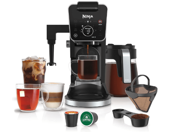 Ninja Hot and Iced Coffee Maker, Single Serve Coffee Maker and Drip Coffee Machine, DualBrew Pro Specialty 12-Cup with K-Cup Combo, Includes Permanent Filter, CFP307